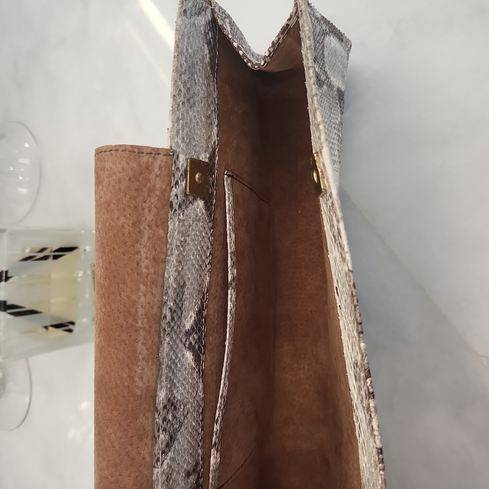 Snakeskin/ Leather Clutch Bag - Picture 5 of 9